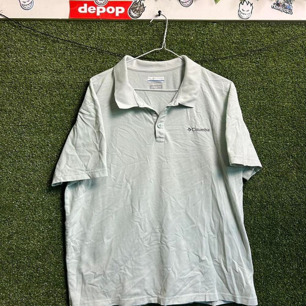 Columbia-sportswear Men's Green and Blue Polo-shirts